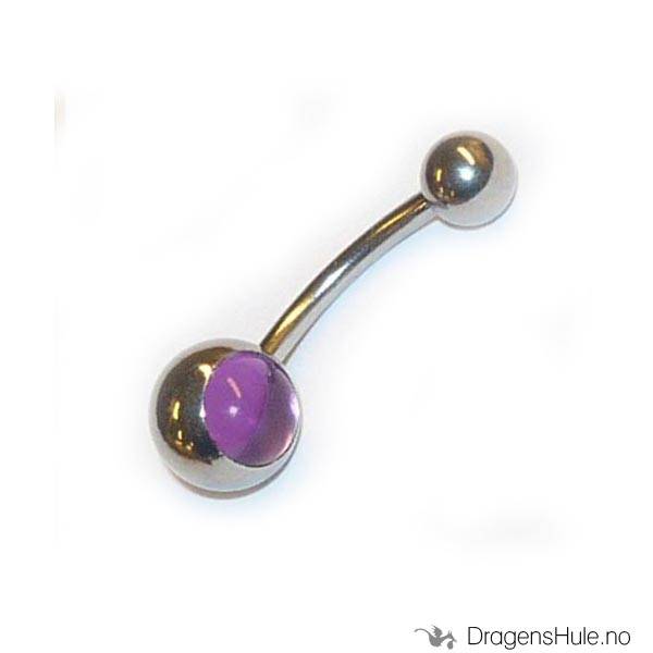 Piercing: Banan Cabochon, enkel, 8/5mm -stl 316L (velg farge)