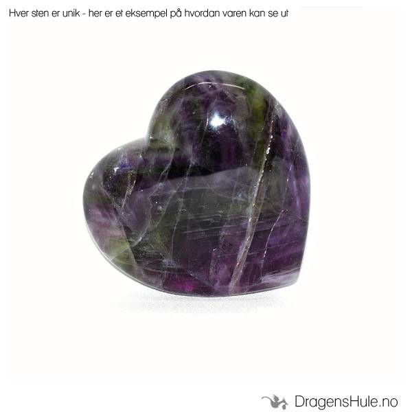Mineral: Hjerteformet 2,5cm Fluoritt / Fluorite